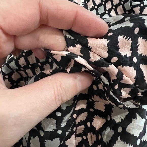 Vintage Lord & Taylor Pink &‎ Black Silk Long Sleeve Dress - Picture 8 of 12